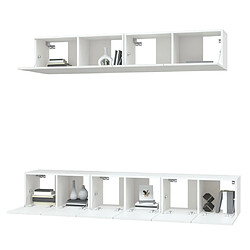 Avis vidaXL Ensemble de meubles TV 5 pcs Blanc Bois d'ingénierie