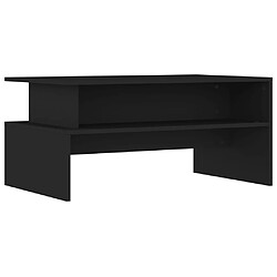 vidaXL Table basse noir 90x55x42,5 cm bois d'ingénierie