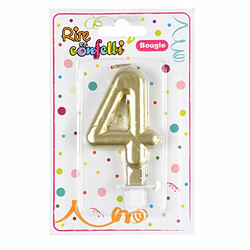 Paris Prix Bougie d'Anniversaire Chiffre 4 7cm Or