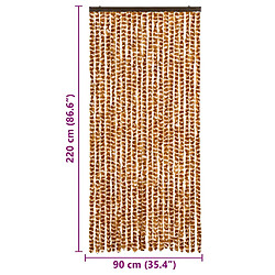 vidaXL Moustiquaire Ocre et blanc 90x220 cm Chenille pas cher