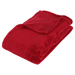 Atmosphera, Createur D'Interieur Plaid en microfibre - 125 x 150 cm - Rouge