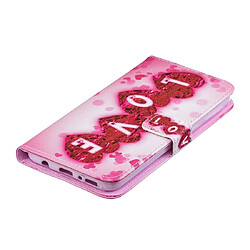 Wewoo Housse Coque Etui à rabat horizontal Love Pattern pour Galaxy M20avec porte-cartes et pas cher