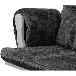 Avis Mendler Fauteuil relax HWC-C76, fauteuil à bascule Fauteuil à bascule avec pouf Tissu/Textile Chenille (465g/m²) ~ gris foncé, piètement blanc