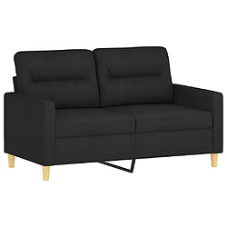 Avis vidaXL Canapé 2 places avec oreillers décoratifs noir 120 cm tissu