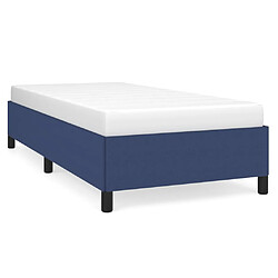 vidaXL Cadre de lit sans matelas bleu 100x200 cm tissu