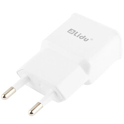 Wewoo Pour iPad, iPhone, Galaxy, Huawei, blanc Xiaomi, LG, HTC et autres smartphone, appareils rechargeables Adaptateur de charge de voyage à double sortie USB 2.1A avec câble USB, prise UE,