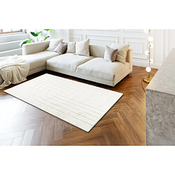 Acheter RUGSX Tapis lavable CURVY blanc 11 Curves, structurel, gaufré, peluche 160x220 cm