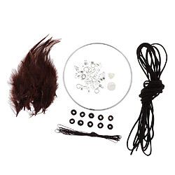 Kits Matériel Dream Catcher DIY Boucle En Fer, Cordon En Daim, Plume, Perles Marron