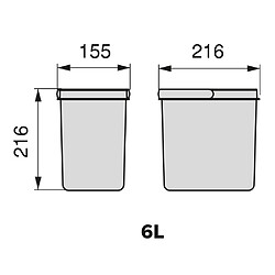 Acheter Emuca Bacs de tri pour tiroir de cuisine Recycle 2 bacs de 6 litres.