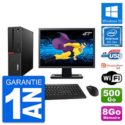 PC Lenovo M800 SFF Ecran 27" Intel G4400 RAM 8Go Disque 500Go Windows 10 Wifi - Occasion