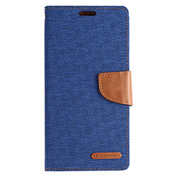 Wewoo Housse Coque CANVAS DIARY Étui en cuir avec rabat horizontal PU pour Galaxy A20 / A30avec support et logements cartes et porte-monnaie bleu