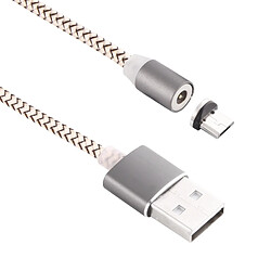 Avis Wewoo Câble or pour Samsung, HTC, LG, Sony, Huawei, Lenovo, Xiaomi et autres Smartphones 360 Degrés Rotation 1 m Weave Style Micro USB vers USB 2.0 de chargeur magnétique forte avec indicateur LED,