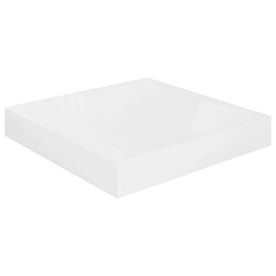 Acheter Maison Chic Lot de 2 Étagère murale flottante,Etagère de rangement Blanc brillant 23x23,5x3,8cm MDF -MN21487