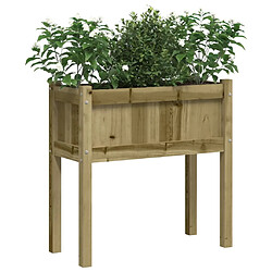 Avis Maison Chic Lot de 2 Jardinières,Bac à fleurs - pot de fleur avec pieds bois de pin imprégné -GKD66175