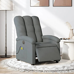 vidaXL Fauteuil inclinable de massage électrique gris foncé tissu