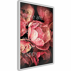 Paris Prix Affiche Murale Encadrée Many Reasons to Be Happy 30 x 45 cm Blanc