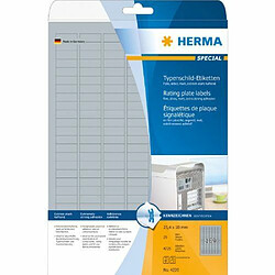 Herma 4220 Étiquettes signalétiques plaques 25 x 10 A4 LC Argenté