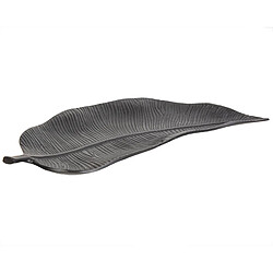 Vide-poches Romimex Noir Aluminium Feuille d'une plante 56 x 6 x 23 cm