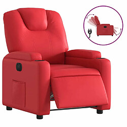 Maison Chic Fauteuil Relax pour salon, Fauteuil inclinable électrique Rouge Similicuir -GKD71769