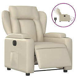 vidaXL Fauteuil inclinable électrique Crème Similicuir