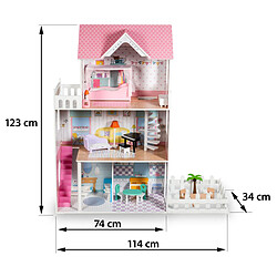 Acheter Mamabrum Grande Maison de Poupées en Bois Éclairage LED 60 x 30 x 90 cm