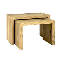 Pegane Table basse de panneau en nid d'abeille coloris chêne - Dim : L120 x P60 x H40 cm