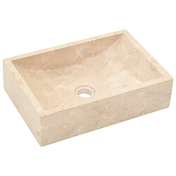 vidaXL Lavabo 45x30x12 cm marbre crème brillant