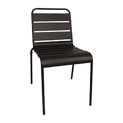 Chaise à Lattes en Acier Noire - Lot de 4 - Bolero