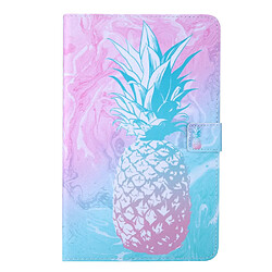 Etui en PU texture croisée avec support et porte-carte Ananas bleu rose pour votre Samsung Galaxy Tab A8 10.5 2021 SM-X200/X205