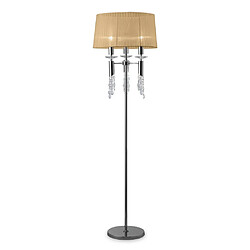 Acheter Luminaire Center Lampadaire Tiffany 3+3 Ampoules E27+G9, chrome poli avec Abat jour blanc & cristal transaparent