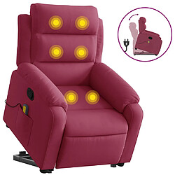 vidaXL Fauteuil de massage inclinable Rouge bordeaux Velours