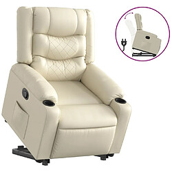 vidaXL Fauteuil inclinable Crème Similicuir