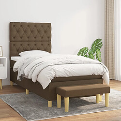 vidaXL Sommier à lattes de lit avec matelas Marron foncé 80x200 cm