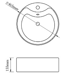 vidaXL Vasque rond à trou robinet/trop-plein céramique pour salle de bain pas cher