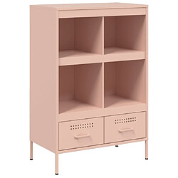 vidaXL Buffet haut rose 68x39x101,5 cm acier