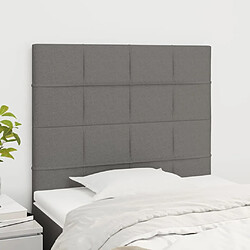 Maison Chic Lot de 2 Têtes de lit design pour chambre - Décoration de lit Gris foncé 100x5x78/88 cm Tissu -MN48942