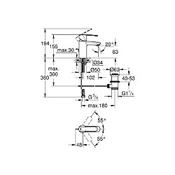 GROHE Mitigeur monocommande Lavabo Wave Cosmopolitan - Taille S - Chromé