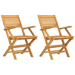 Maison Chic Lot de 2 Chaises de jardin,Fauteuil d'extérieur pliantes 55x62x90 cm bois massif teck -MN69682