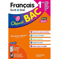 Français écrit + oral 1re STMG, STI2D, ST2S, STD2A, STHR, STL : bac 2025 - Occasion