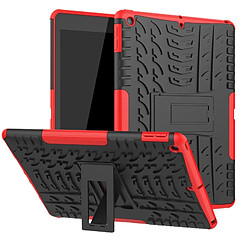 Wewoo Housse Étui Coque Pour iPad 10.2 pouces Texture de pneu TPU + PC Antichoc avec support rouge