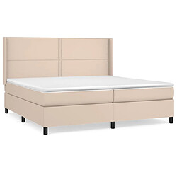 vidaXL Sommier à lattes de lit avec matelas Cappuccino 200x200 cm