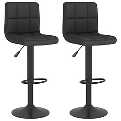 vidaXL Tabourets de bar lot de 2 noir tissu