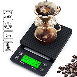 Universal Balance à café 5kg X 0.1g avec minuterie Irrigation goutte à goutte haute précision Cuisine électronique Équilibre de poids numérique à cristaux liquides Maison | Balance de pesage