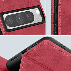 Avizar Étui pour Google Pixel 8 Pro Porte-cartes Anti-RFID Collection Precious Rouge pas cher