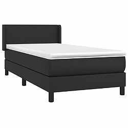 Avis Maison Chic Lit Adulte - Lit simple Lit à sommier tapissier avec matelas moelleux - Meuble de Chambre - Noir 100x200 cm Similicuir -MN32152