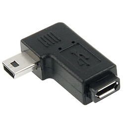 Wewoo Adaptateur noir Micro USB à Mini USB de 90 Degrés