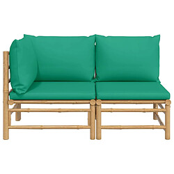 Avis Maison Chic Salon de jardin 2 pcs avec coussins - Table et chaises d'extérieur - Mobilier/Meubles de jardin Moderne vert bambou -MN88303