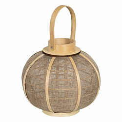 BigBuy Home Lanterne Bougeoir Lanterne Beige Jute 26 x 26 x 23,5 cm