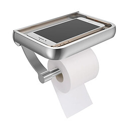 Avis Universal Étagère murale en aluminium Étagère à papier en pellicule de toilette Distributeur à rouleaux avec étagère de rangement pour téléphone(Argent)