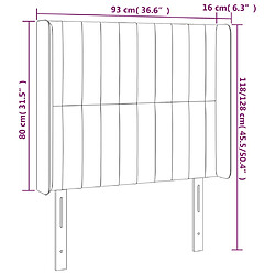 Acheter vidaXL Tête de lit à LED Rose 93x16x118/128 cm Velours